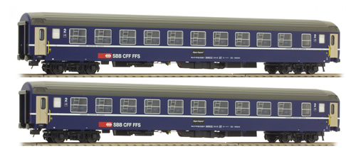 LS Models 47247 - 2pc Passenger Coach Set Bcm + Bcm “Alpen Express” of the SBB